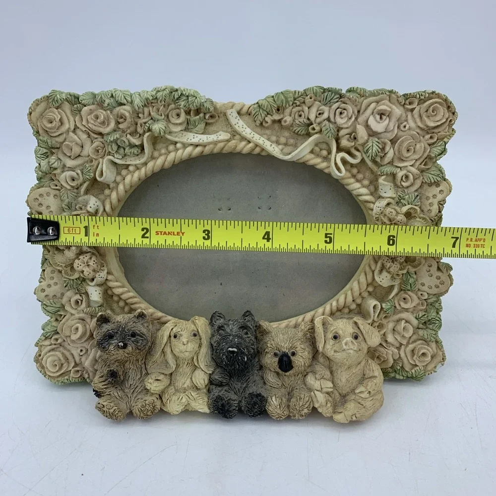 Vtg Frame Puppies Dogs‎ Pigs Koala Bunny Raccoon Farmhouse Cottagecore Woodland